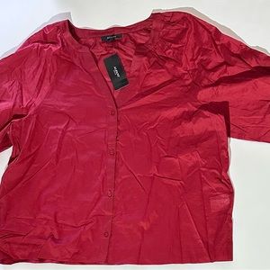 New red dress blouse, size PXL